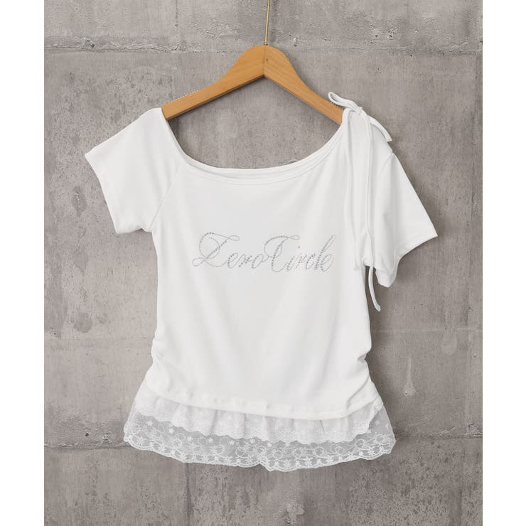 オフショルTロゴtシャツ肩リボントップス | Miniministore | 詳細画像26 
