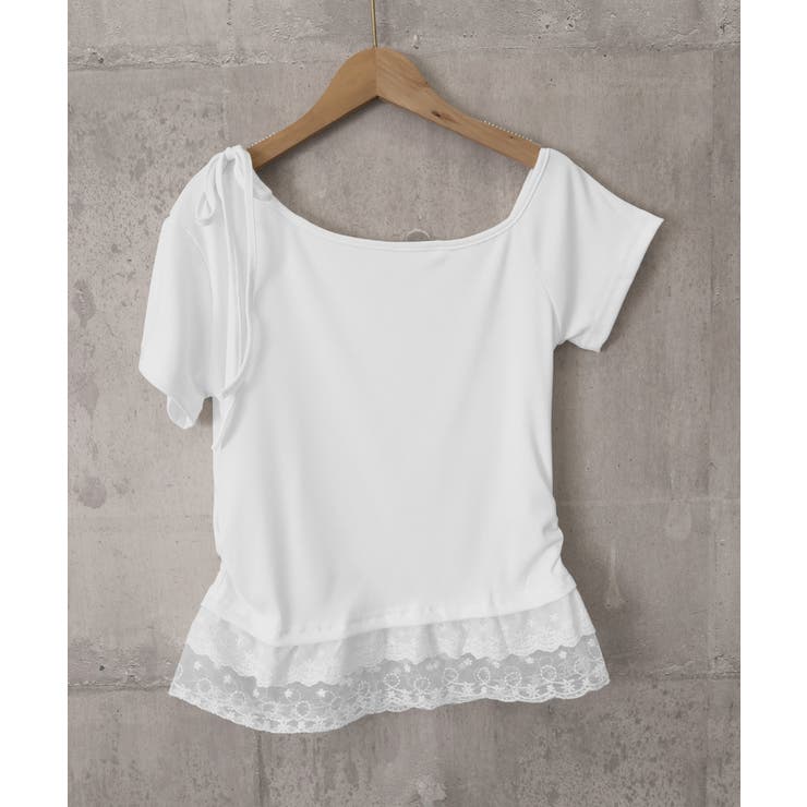 オフショルTロゴtシャツ肩リボントップス | Miniministore | 詳細画像27 