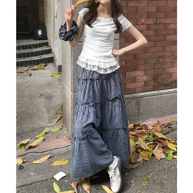 オフショルTロゴtシャツ肩リボントップス | Miniministore | 詳細画像5 