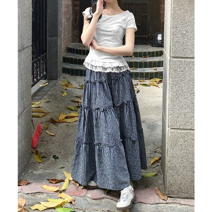 オフショルTロゴtシャツ肩リボントップス | Miniministore | 詳細画像6 