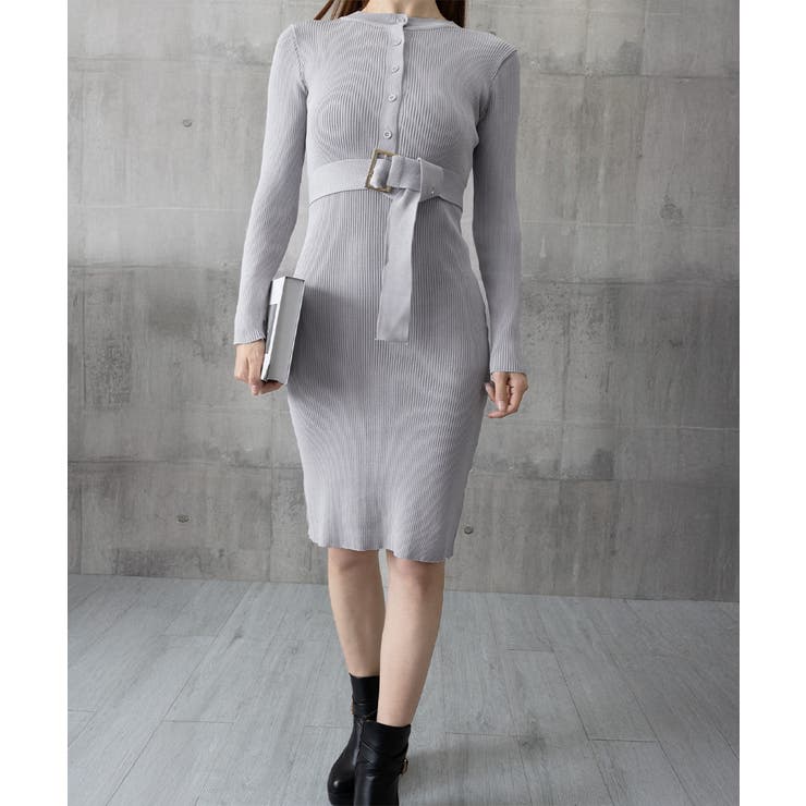 リブニットタイトワンピースウエストベルト | Miniministore | 詳細画像20 