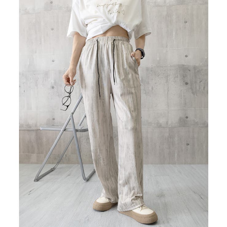 水墨風ワイドパンツ 薄手ドレープパンツ夏 | Miniministore | 詳細画像22 