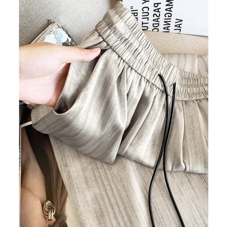 水墨風ワイドパンツ 薄手ドレープパンツ夏 | Miniministore | 詳細画像29 