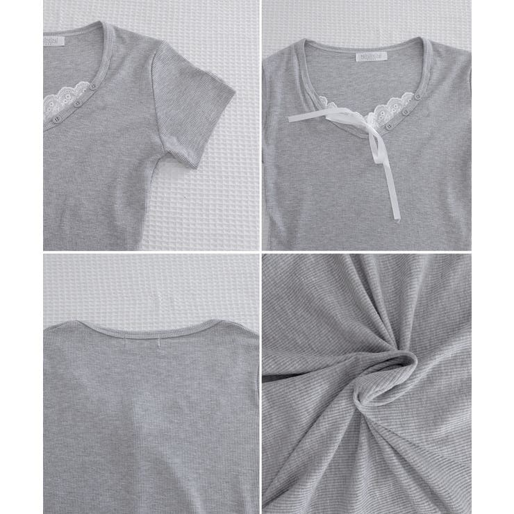レースレイヤードテレコTシャツ着やせ夏服 | Miniministore | 詳細画像19 