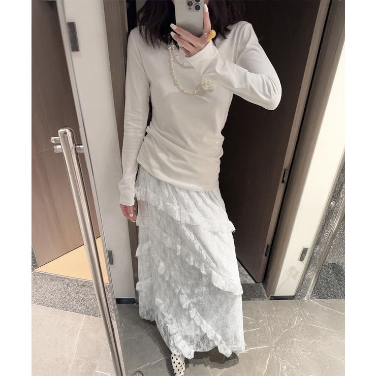 ティアードロングスカート白レーススカート | Miniministore | 詳細画像16 