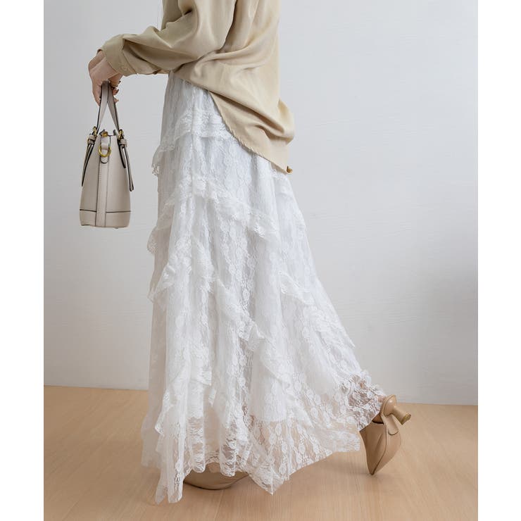 ティアードロングスカート白レーススカート | Miniministore | 詳細画像23 