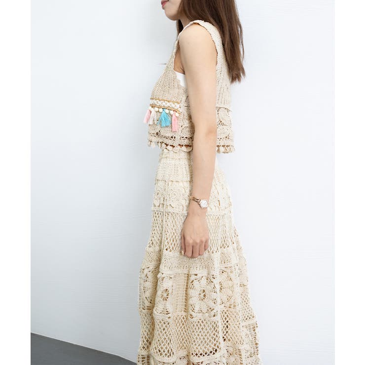 クロシェ編みセットアップ ボヘミアン夏服 | Miniministore | 詳細画像14 