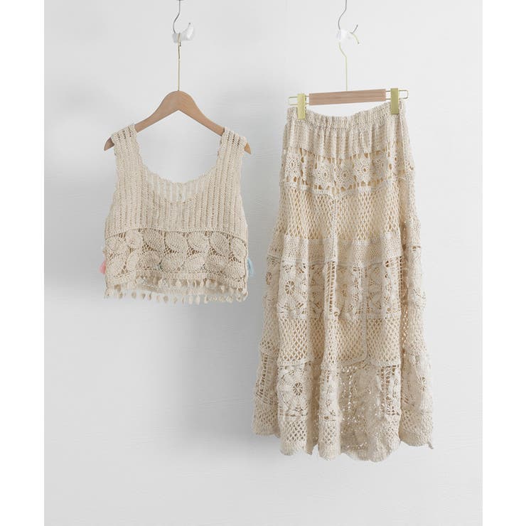 クロシェ編みセットアップ ボヘミアン夏服 | Miniministore | 詳細画像17 