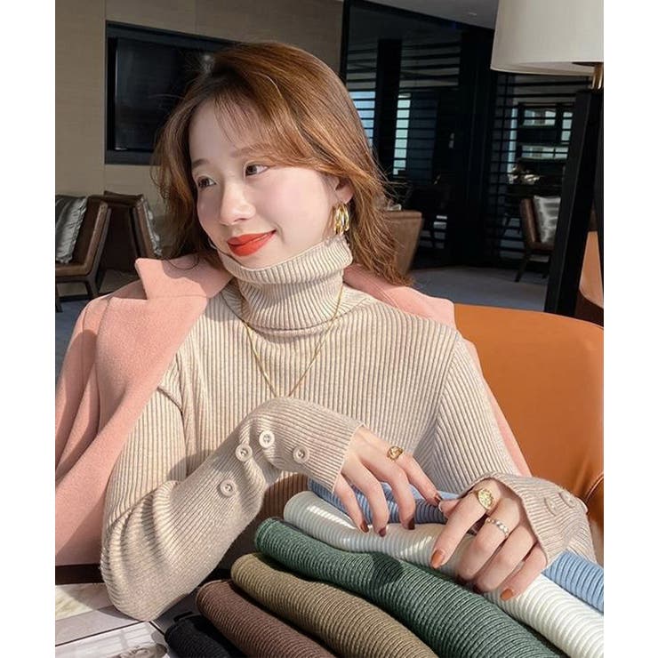 ハイネックニットトップス 長袖ニットソー | Miniministore | 詳細画像3 