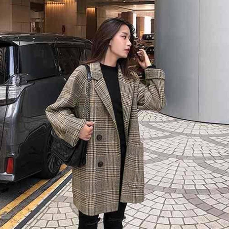 チェックコート レディース グレンチェック[品番：II000005961