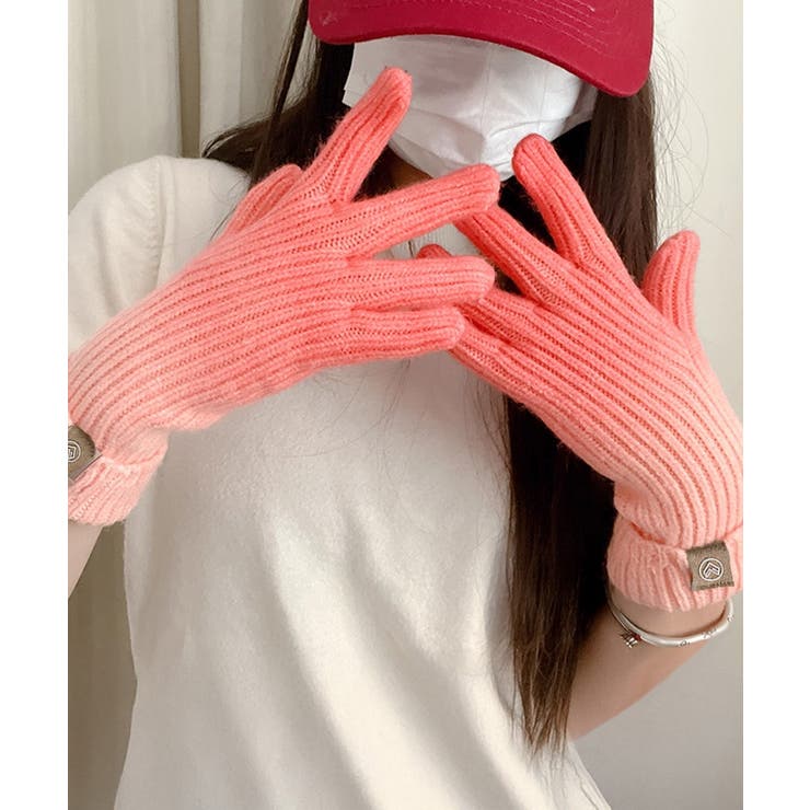 ピンク | グラデーションニット手袋 スマホ対応手袋 | Miniministore