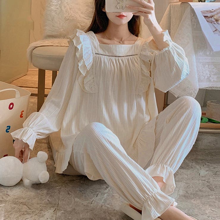 品良く着こなすため 可愛いパジャマ 上下セット ルームウェア[品番：II000009332 K-POP・アジア