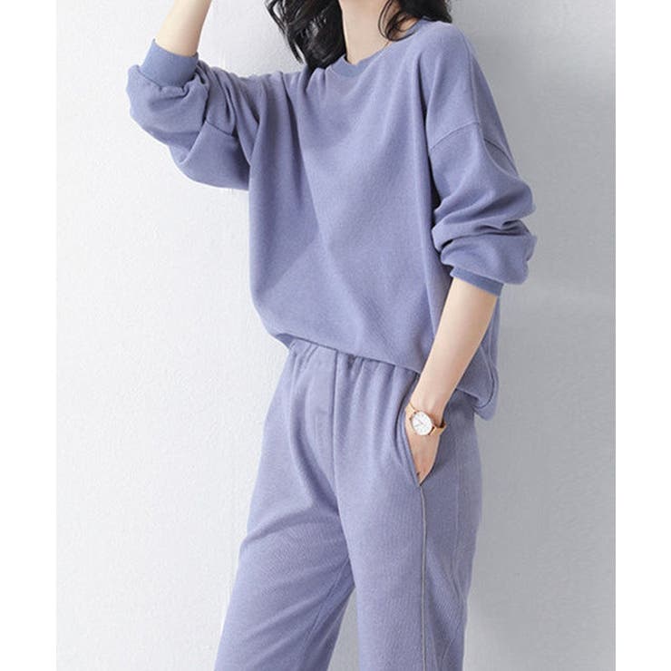 ワッフルスウェットセットアップ 春秋長袖[品番：AGCW0006266
