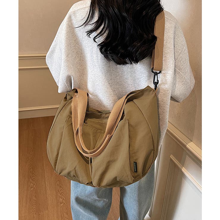 キャメル | ナイロンショルダーバッグ大容量トート軽量 | Miniministore