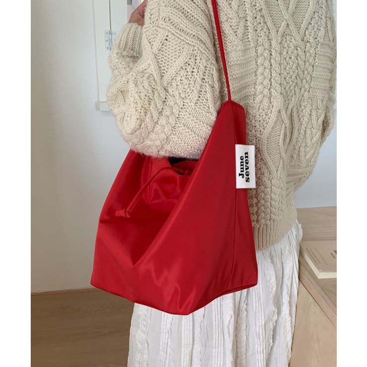 レッド | 大容量トートバッグ ミニポーチ付き 無地 | Miniministore