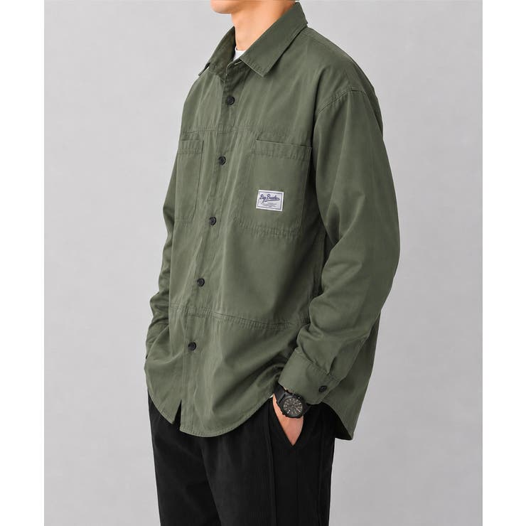 カーキ | ワンポイントロゴシャツ長袖 メンズ春秋服 | AsaAura