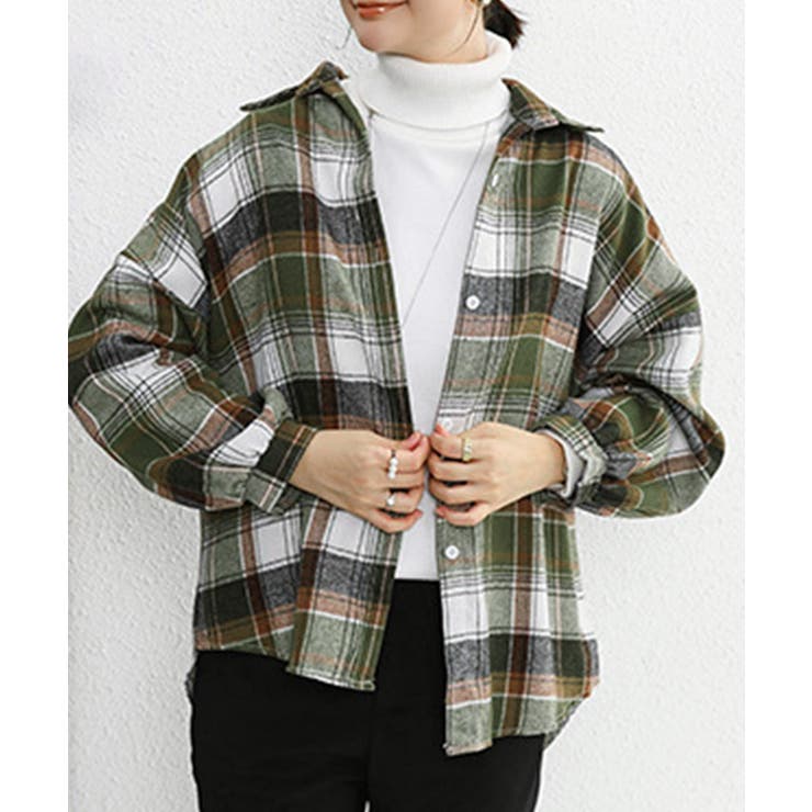 シャツ ブラウス チェック柄シャツ 長袖[品番：II000011307