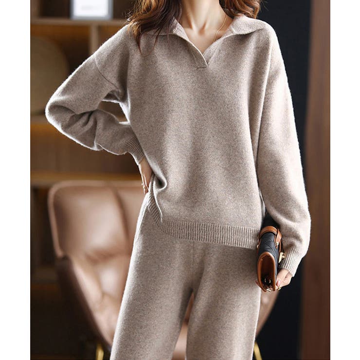 モカ | セットアップニット レディース 秋冬韓国 | SUNSHINE CLOSET