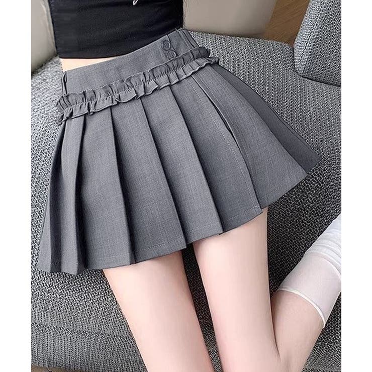 ダークグレー | フリルスカパンプリーツキュロットスカート | Miniministore