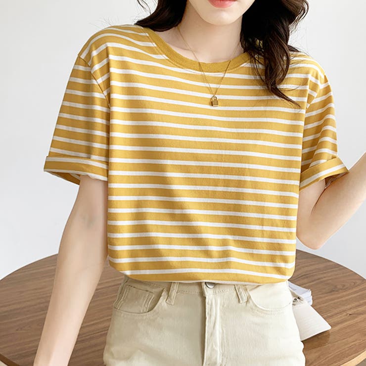 カラーボーダー Tシャツ レディース半袖[品番：II000008861