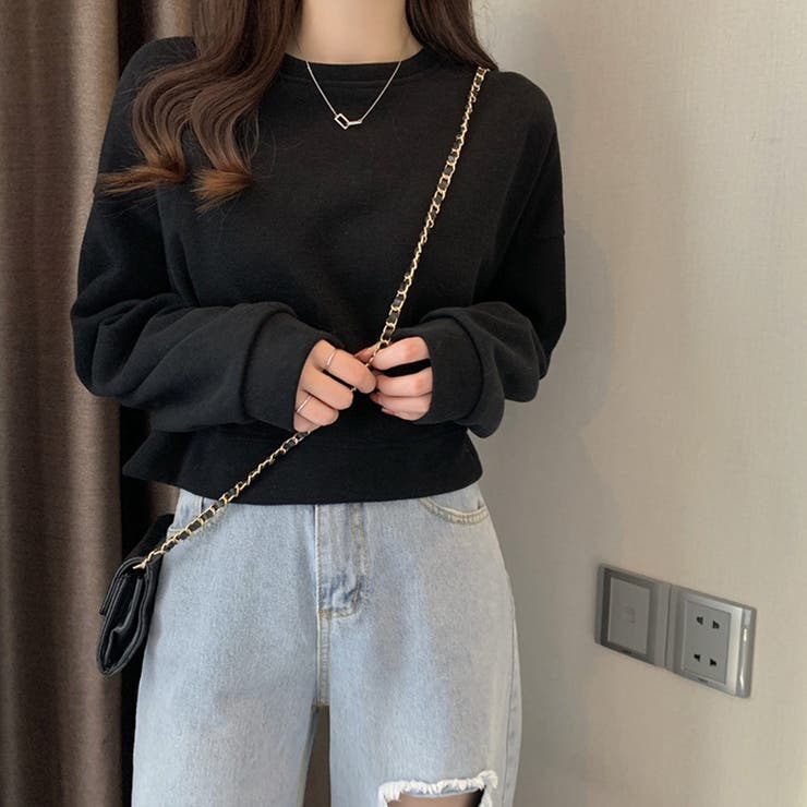   Jeans ショート丈のスウェット ショート丈ゆるスウェット: トップス｜ハニーズ公式通販