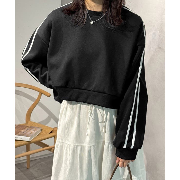 ブラック | 裏起毛スウェットレディーストレーナー秋冬 | SUNSHINE CLOSET