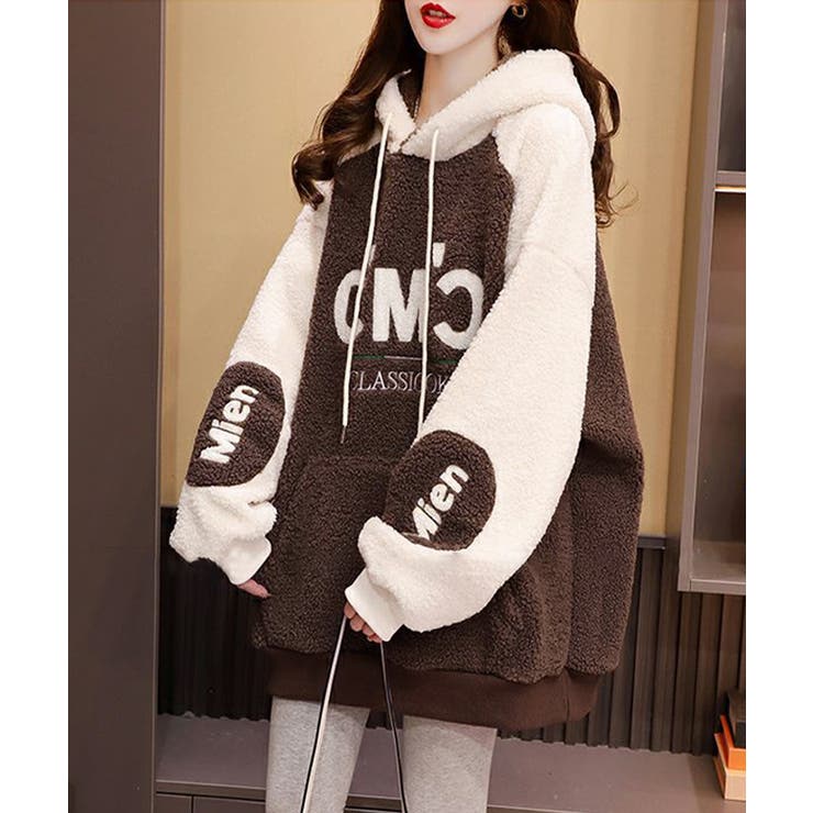 ブラウン | ボアフリースパーカーもこもこ フーディー | SUNSHINE CLOSET