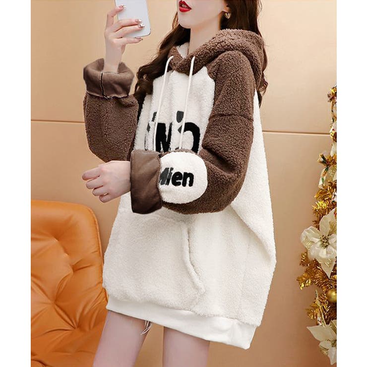 アイボリー | ボアフリースパーカーもこもこ フーディー | SUNSHINE CLOSET