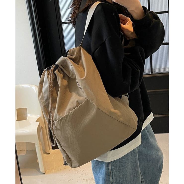 ダークベージュ | レディース3wayドローストリングリュックサック ユニセックスかばん A4大容量… | SUNSHINE CLOSET