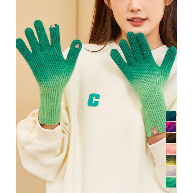 グラデーションニット手袋 スマホ対応手袋 | Miniministore | 詳細画像1 