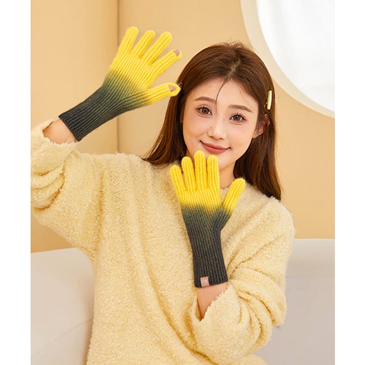 グラデーションニット手袋 スマホ対応手袋 | Miniministore | 詳細画像6 