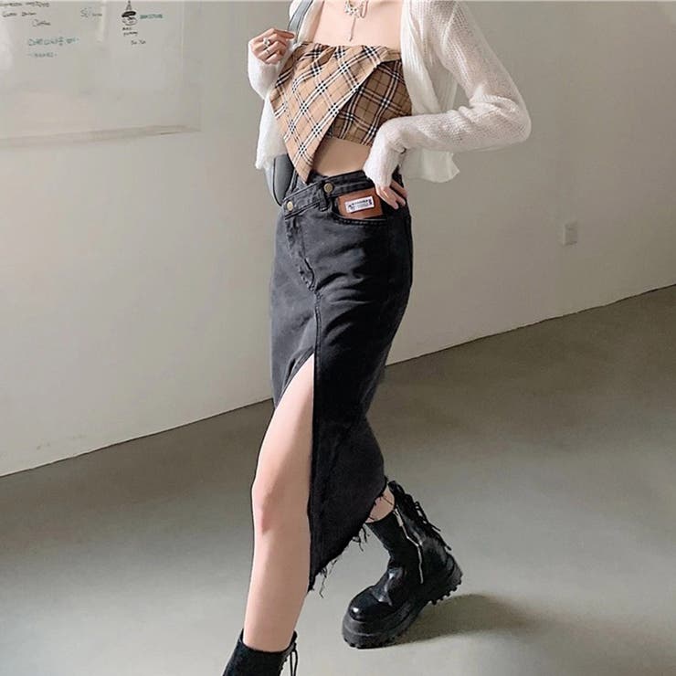 デニムスカート ウエストレイヤード風美脚 | Miniministore | 詳細画像14 