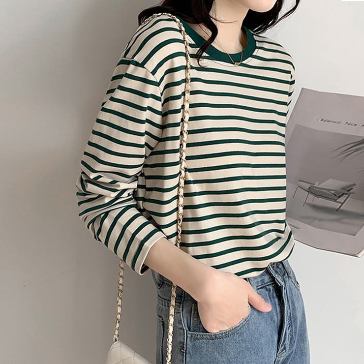 ボーダー柄tシャツ 長袖カットソー 春秋 | Miniministore | 詳細画像10 