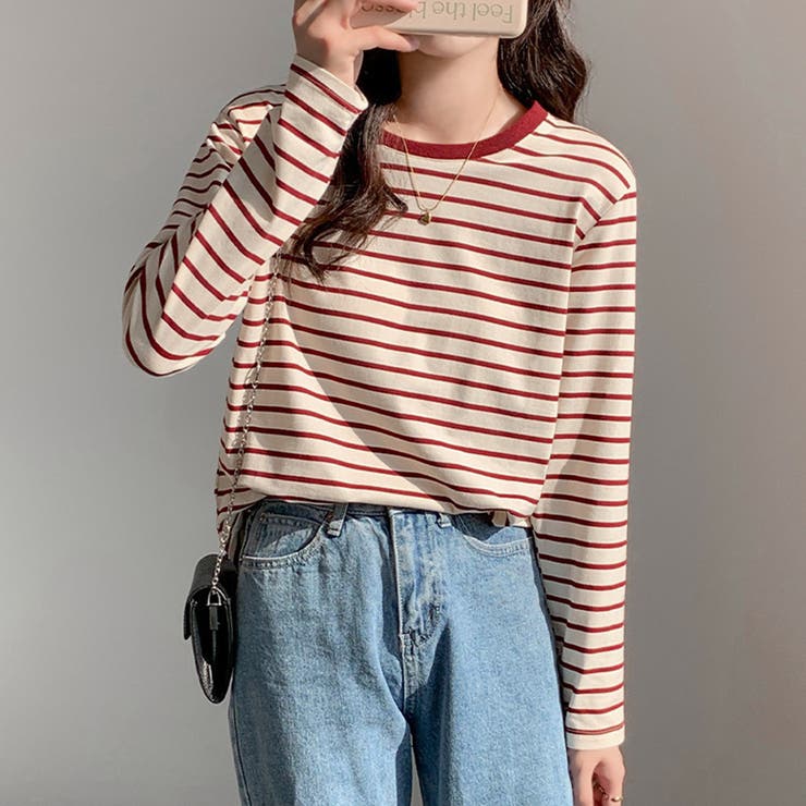 ボーダー柄tシャツ 長袖カットソー 春秋 | Miniministore | 詳細画像14 