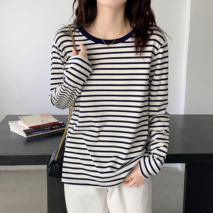 ボーダー柄tシャツ 長袖カットソー 春秋 | Miniministore | 詳細画像6 
