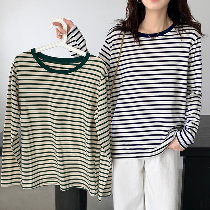 ボーダー柄tシャツ 長袖カットソー 春秋 | Miniministore | 詳細画像7 