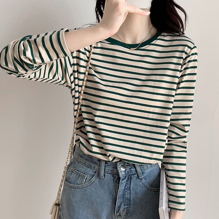 ボーダー柄tシャツ 長袖カットソー 春秋 | Miniministore | 詳細画像8 