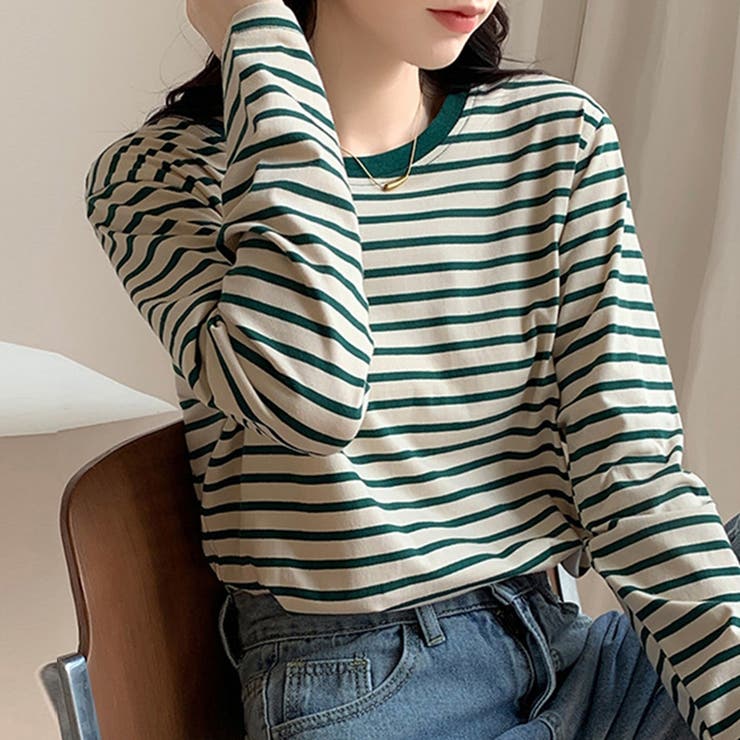 ボーダー柄tシャツ 長袖カットソー 春秋 | Miniministore | 詳細画像9 