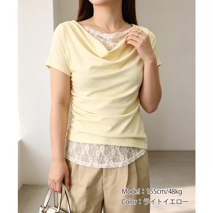 レースドッキングオフショルTシャツ 半袖 | Miniministore | 詳細画像26 