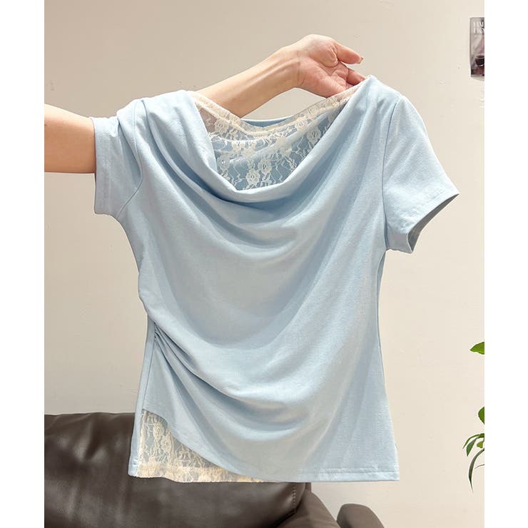 レースドッキングオフショルTシャツ 半袖 | Miniministore | 詳細画像30 