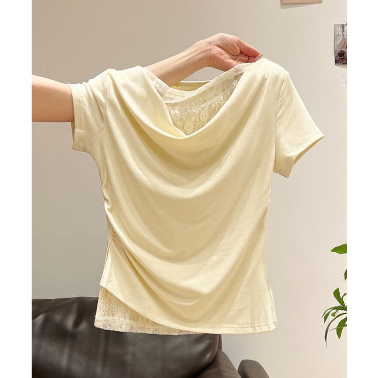 レースドッキングオフショルTシャツ 半袖 | Miniministore | 詳細画像31 