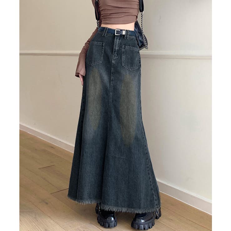 フリンジデニムスカートマーメイドスカート | Miniministore | 詳細画像1 