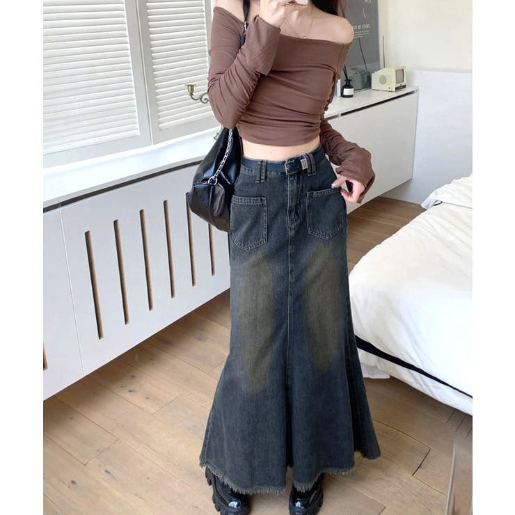 フリンジデニムスカートマーメイドスカート | Miniministore | 詳細画像7 