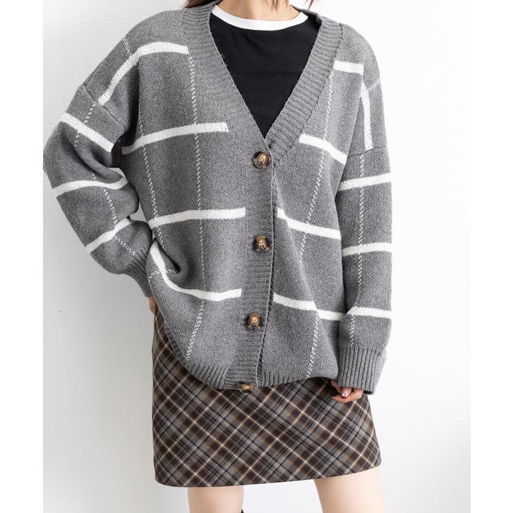 ニットカーディガン BIGチェック柄秋冬 | Miniministore | 詳細画像43 