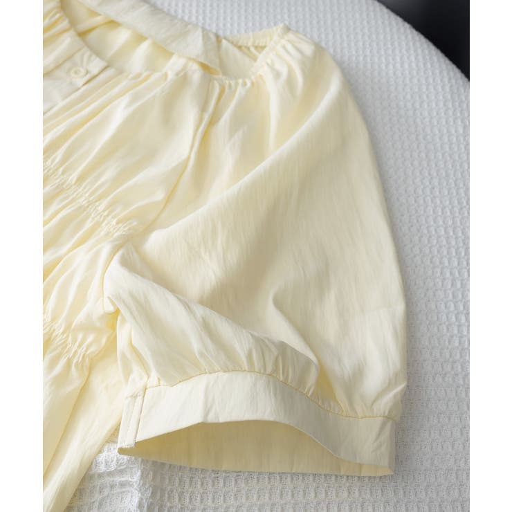 半袖シャツブラウス シャーリングトップス | Miniministore | 詳細画像21 