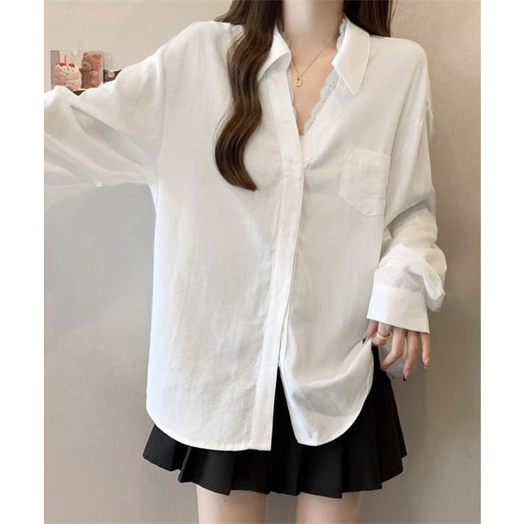 シャツブラウス長袖 レース襟シャツ春秋夏 | Miniministore | 詳細画像6 