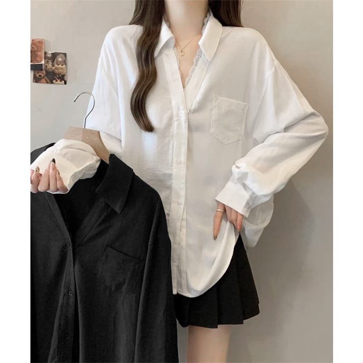 シャツブラウス長袖 レース襟シャツ春秋夏 | Miniministore | 詳細画像7 