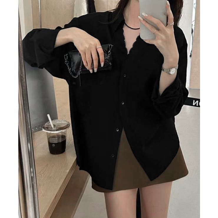 シャツブラウス長袖 レース襟シャツ春秋夏 | Miniministore | 詳細画像9 