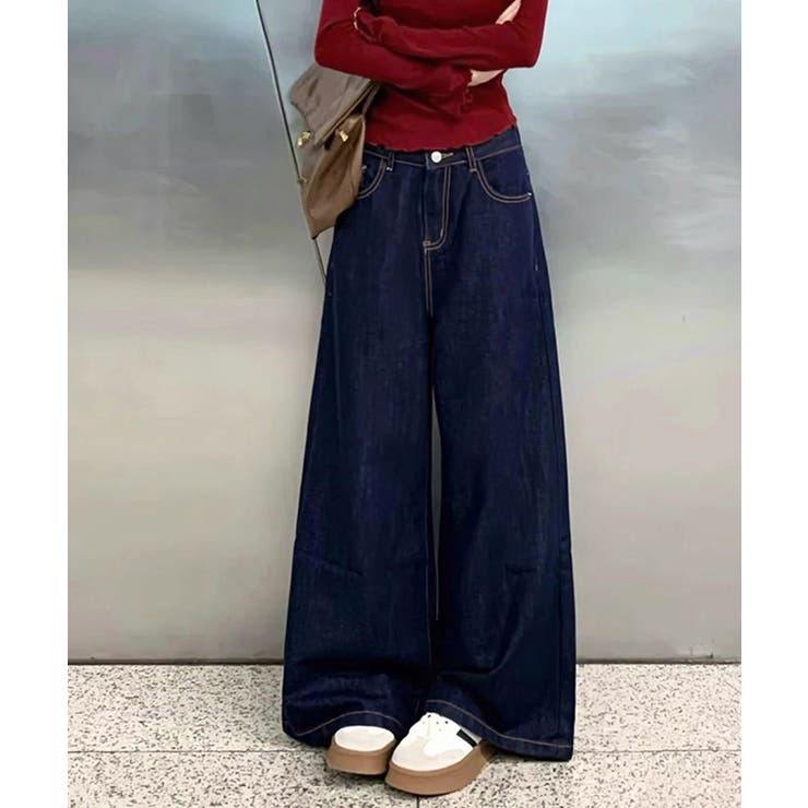 ワイドデニムパンツ 裏起毛 レディース冬 | Miniministore | 詳細画像10 