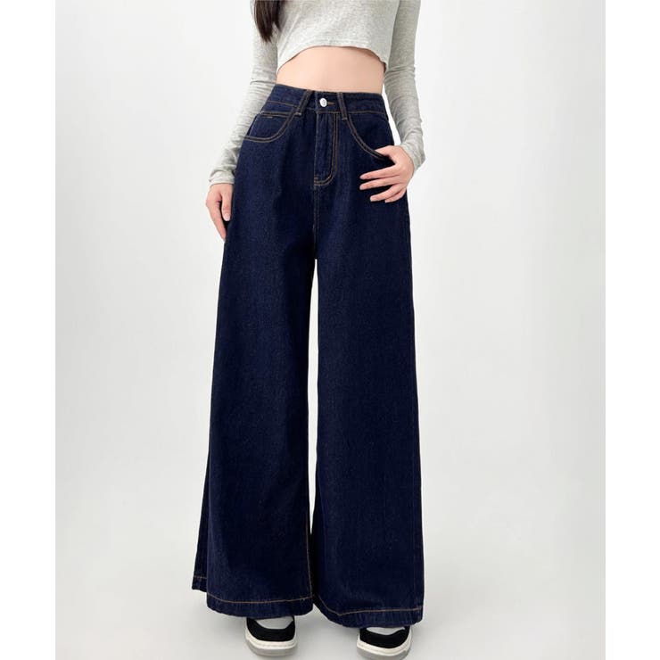 ワイドデニムパンツ 裏起毛 レディース冬 | Miniministore | 詳細画像12 